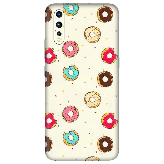 VIVO Z/V/X/T/U/S Series Phone Skins (All Models) - Mini Donuts Doodle Art - 3D Embossed Finish (L-122) Vivo Z1 X