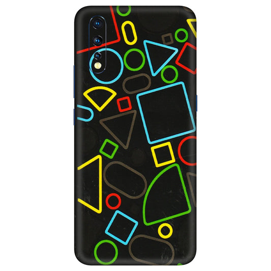 VIVO Z/V/X/T/U/S Series Phone Skins (All Models) - Black Shapes - 3D Embossed Finish (L-131) Vivo Z1 X