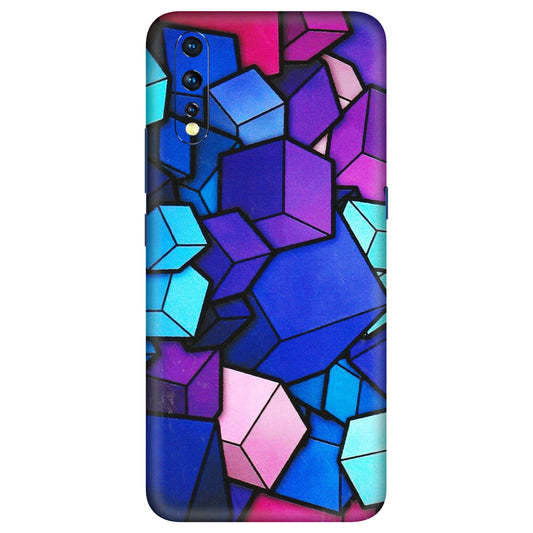 VIVO Z/V/X/T/U/S Series Phone Skins (All Models) - Cube Doodle - 3D Embossed Finish (L-141) Vivo Z1 X
