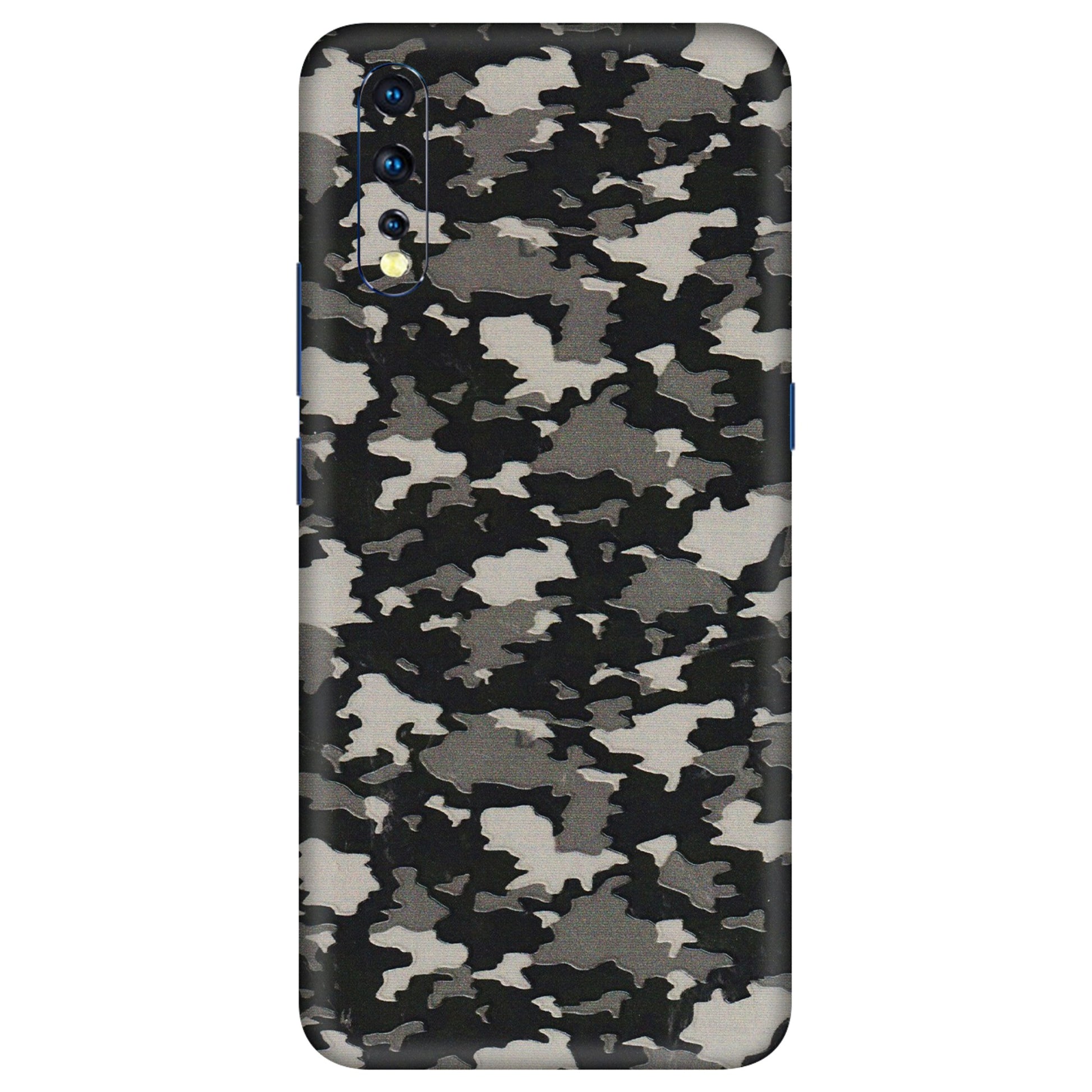 VIVO Z/V/X/T/U/S Series Phone Skins (All Models) - Black/Grey Camoflaunge - 3D Embossed Finish (L-142) Vivo Z1 X