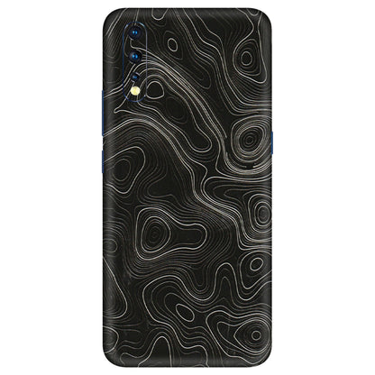 VIVO Z/V/X/T/U/S Series Phone Skins (All Models) - Black Swirl - 3D Embossed Finish (L-196) Vivo Z1 X