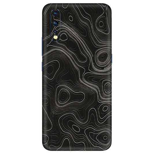 VIVO Z/V/X/T/U/S Series Phone Skins (All Models) - Black Swirl - 3D Embossed Finish (L-196) Vivo Z1 X