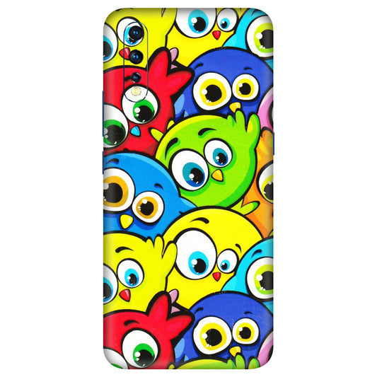 VIVO Z/V/X/T/U/S Series Phone Skins (All Models) - Cute Fluffy Birds - 3D Embossed Finish (L-213) Vivo Z1 X