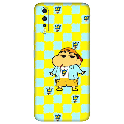 VIVO Z/V/X/T/U/S Series Phone Skins (All Models) - Yellow Blue Shinchan Cute - 3D Embossed Finish (L-221) Vivo Z1 X
