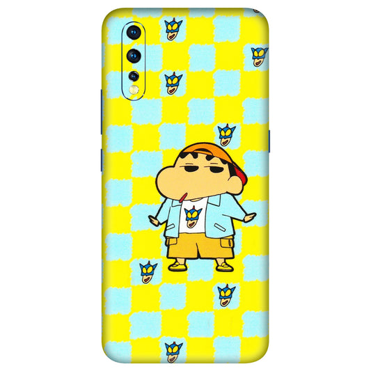 VIVO Z/V/X/T/U/S Series Phone Skins (All Models) - Yellow Blue Shinchan Cute - 3D Embossed Finish (L-221) Vivo Z1 X