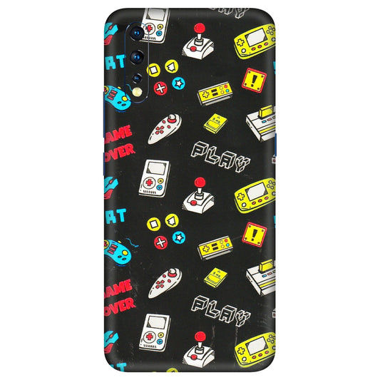 VIVO Z/V/X/T/U/S Series Phone Skins (All Models) - Gaming Doodles - 3D Embossed Finish (L-224) Vivo Z1 X