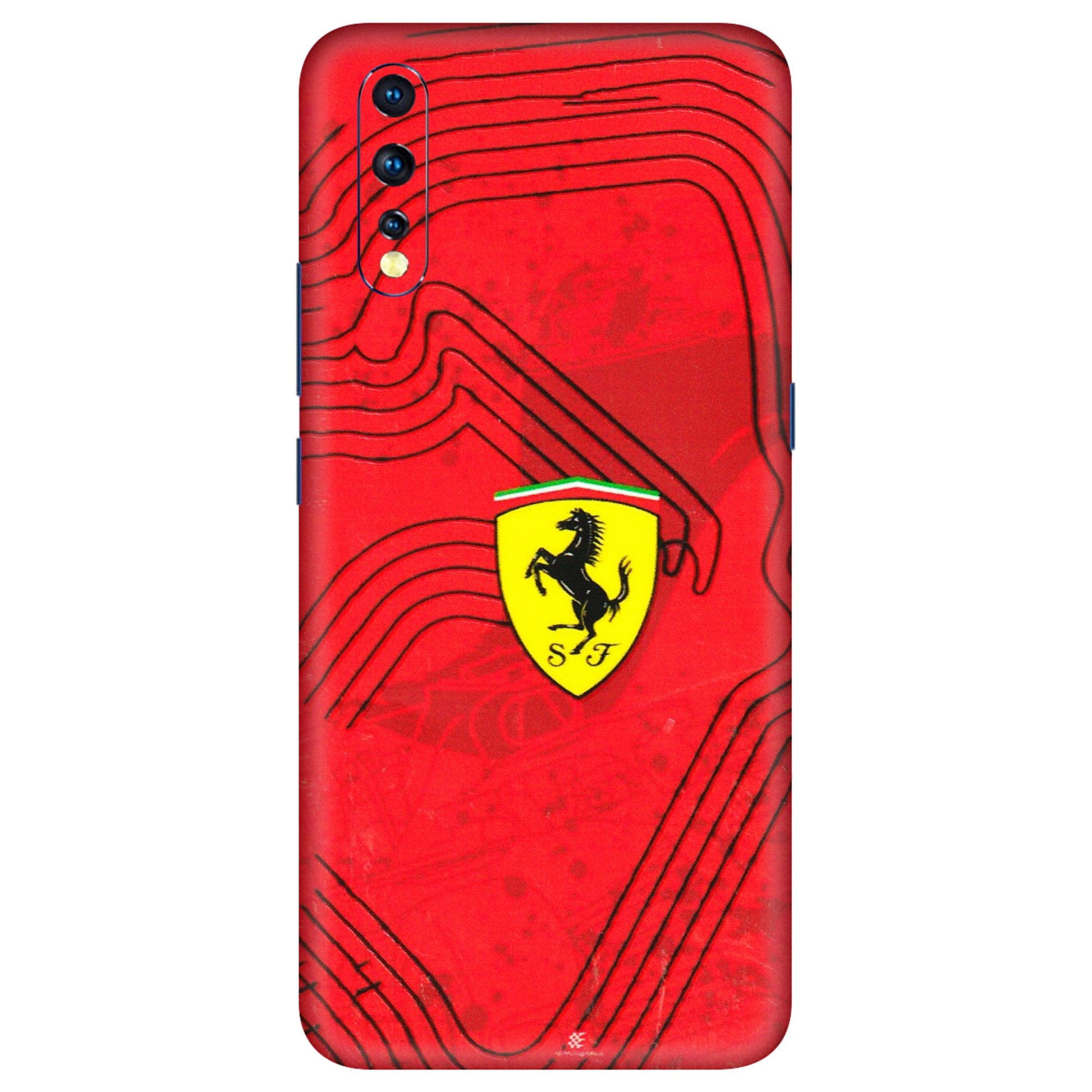 VIVO Z/V/X/T/U/S Series Phone Skins (All Models) - Red Ferrari Logo Stylish - 3D Embossed Finish (L-238) Vivo Z1 X