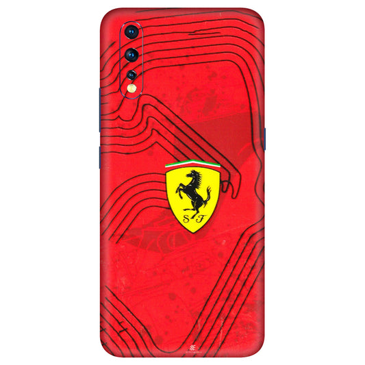 VIVO Z/V/X/T/U/S Series Phone Skins (All Models) - Red Ferrari Logo Stylish - 3D Embossed Finish (L-238) Vivo Z1 X