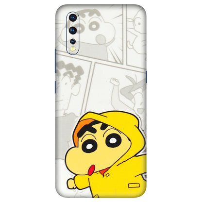 VIVO Z/V/X/T/U/S Series Phone Skins (All Models) - Yellow Shinchan Comic - 3D Embossed Finish (L-246) Vivo Z1 X