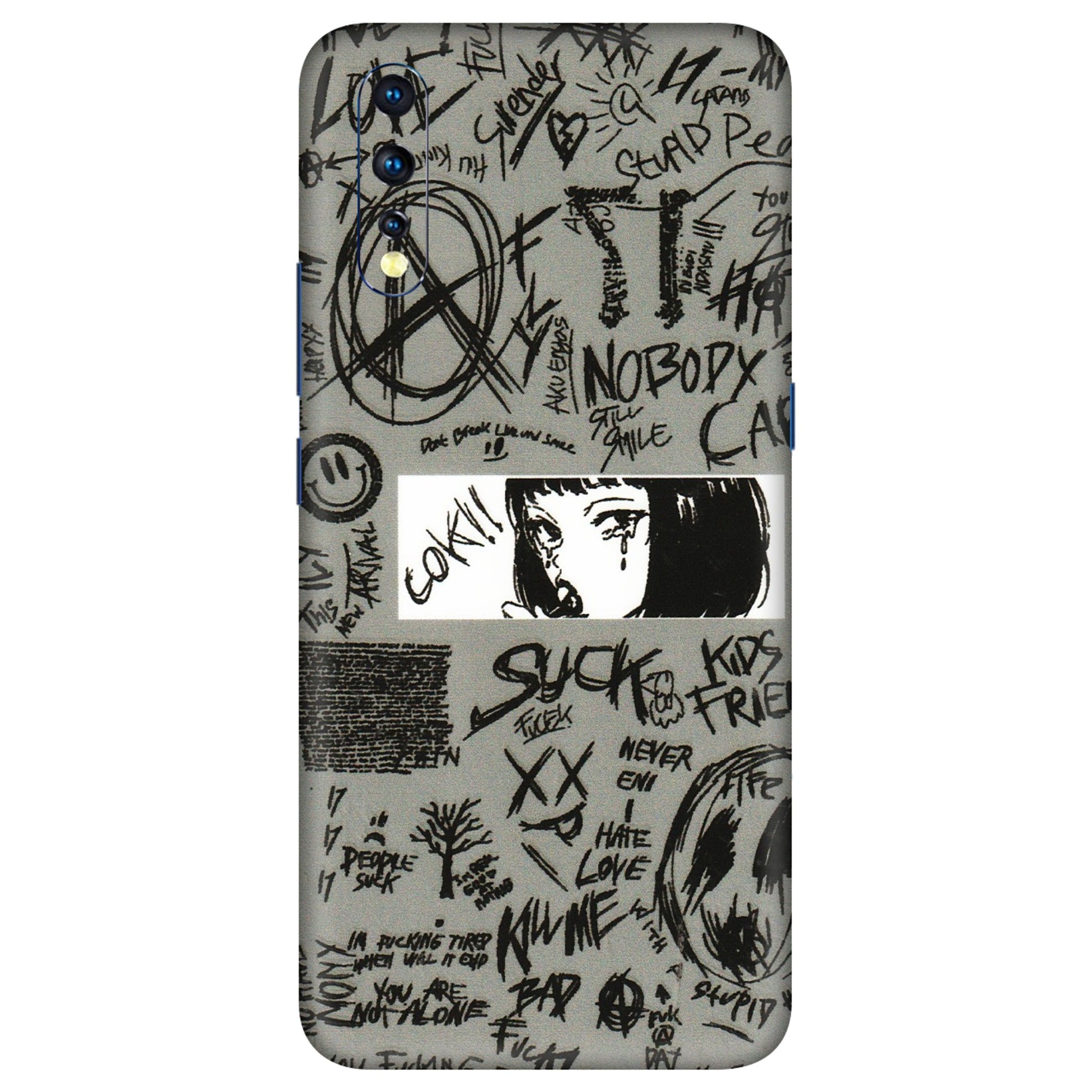 VIVO Z/V/X/T/U/S Series Phone Skins (All Models) - Never Have Love Anime - 3D Embossed Finish (L-260) Vivo Z1 X