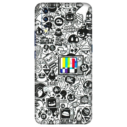 VIVO Z/V/X/T/U/S Series Phone Skins (All Models) - Doodles Positive Art - 3D Embossed Finish (L-263) Vivo Z1 X