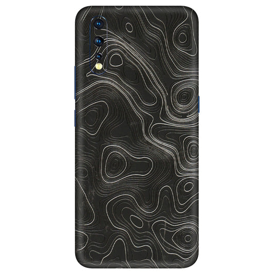 VIVO Z/V/X/T/U/S Series Phone Skins (All Models) - Abstract White Line Map - 3D Embossed Finish (L-269) Vivo Z1 X
