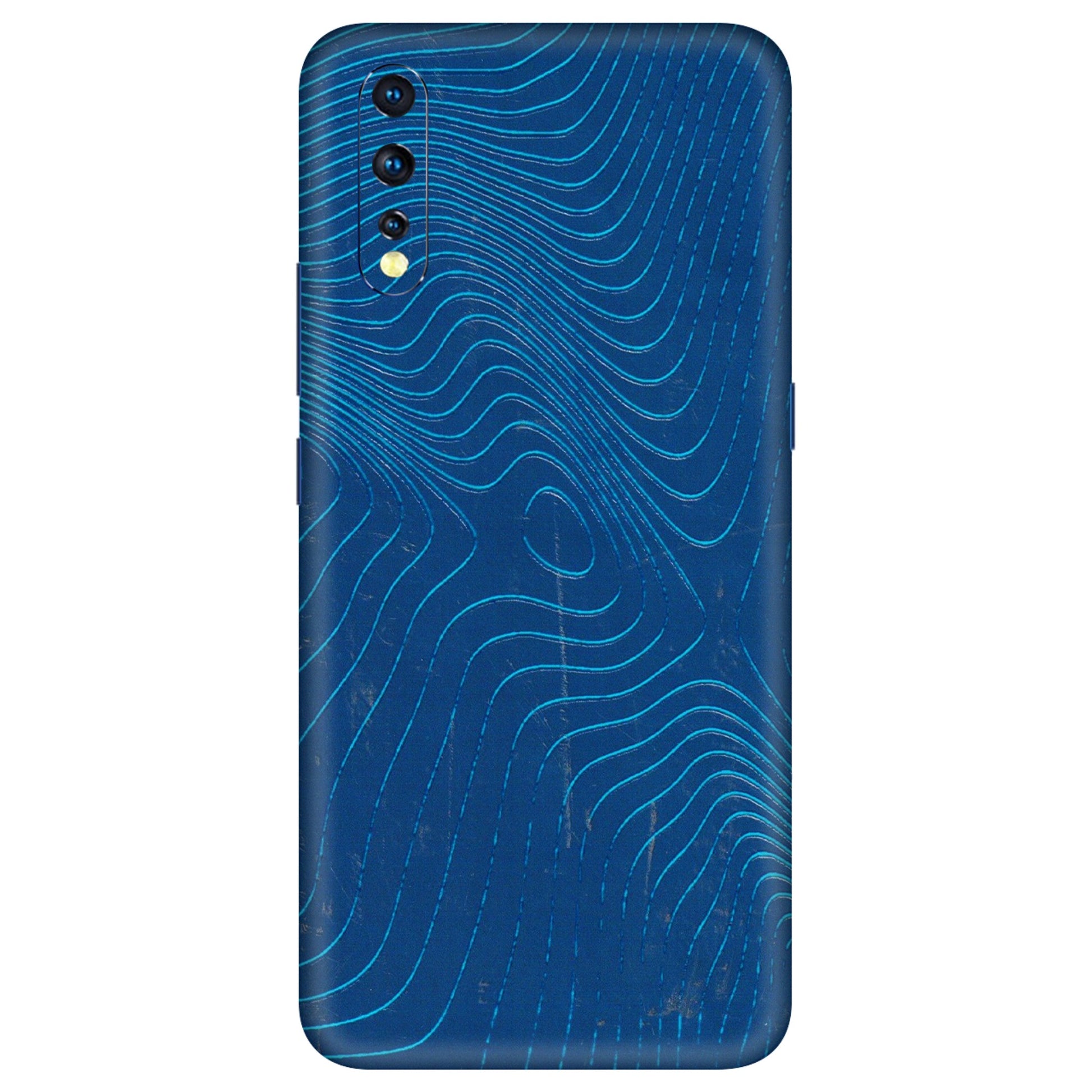 VIVO Z/V/X/T/U/S Series Phone Skins (All Models) - Abstract Blue Line Map - 3D Embossed Finish (L-272) Vivo Z1 X