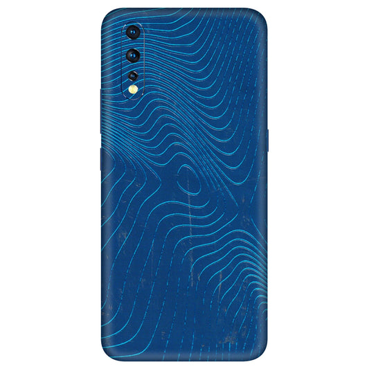 VIVO Z/V/X/T/U/S Series Phone Skins (All Models) - Abstract Blue Line Map - 3D Embossed Finish (L-272) Vivo Z1 X