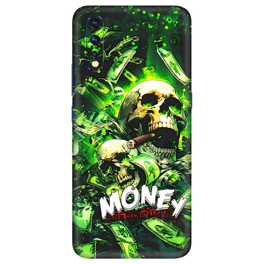 VIVO Z/V/X/T/U/S Series Phone Skins (All Models) - Skull Money - 3D Embossed Finish (L-303) Vivo Z1 X