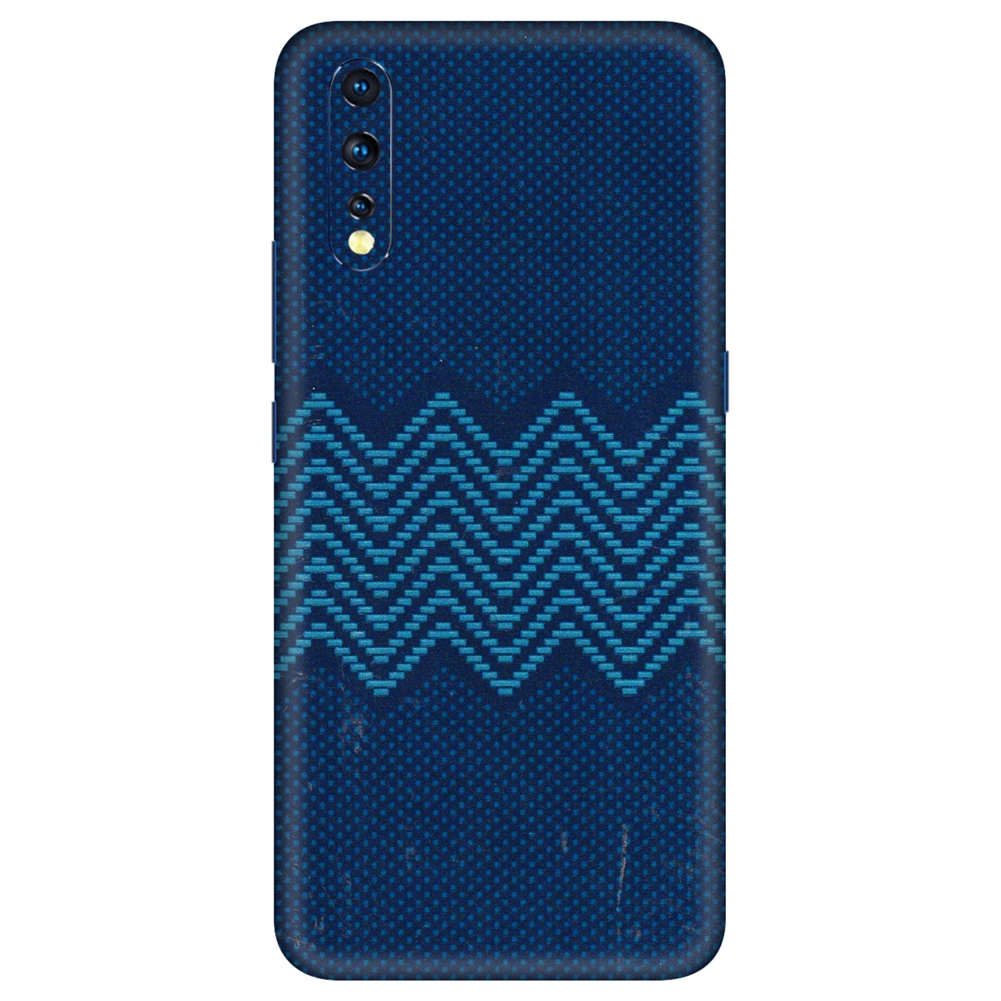 VIVO Z/V/X/T/U/S Series Phone Skins (All Models) - Blue Sober Waves - 3D Embossed Finish (L-306) Vivo Z1 X