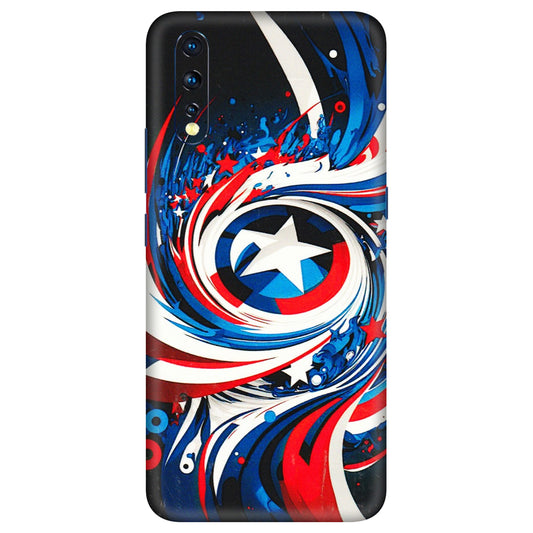 VIVO Z/V/X/T/U/S Series Phone Skins (All Models) - Captain America Logo - 3D Embossed Finish (L-307) Vivo Z1 X