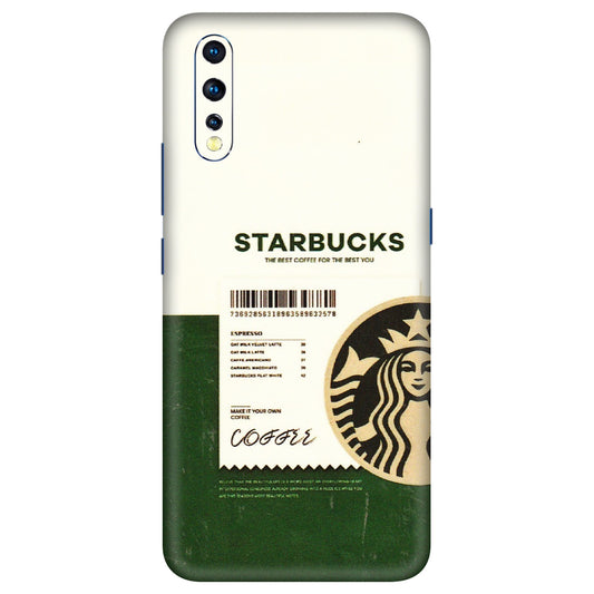 VIVO Z/V/X/T/U/S Series Phone Skins (All Models) - Starbucks Barcode - 3D Embossed Finish (L-308) Vivo Z1 X