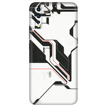VIVO Z/V/X/T/U/S Series Phone Skins (All Models) - White Techy Logo - 3D Embossed Finish (L-312) Vivo Z1 X