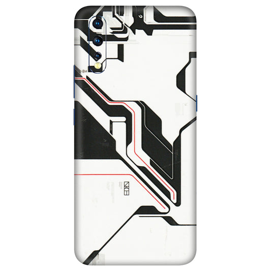 VIVO Z/V/X/T/U/S Series Phone Skins (All Models) - White Techy Logo - 3D Embossed Finish (L-312) Vivo Z1 X