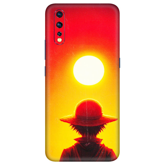 VIVO Z/V/X/T/U/S Series Phone Skins (All Models) - Cool Sunset With Monkey D.Luffy Anime - 3D Embossed Finish (L-329) Vivo Z1 X