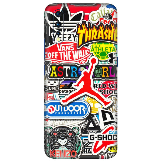 VIVO Z/V/X/T/U/S Series Phone Skins (All Models) - Multi Brands Sticker Graffiti - 3D Embossed Finish (L-37) Vivo Z1 X