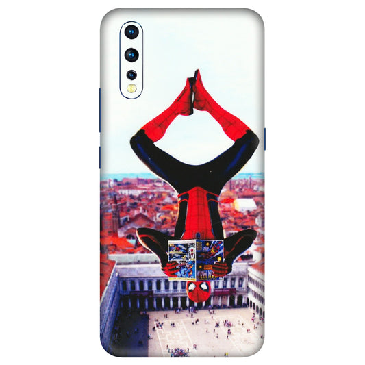 VIVO Z/V/X/T/U/S Series Phone Skins (All Models) - Spiderman Hanging - 3D Embossed Finish (L-53) Vivo Z1 X