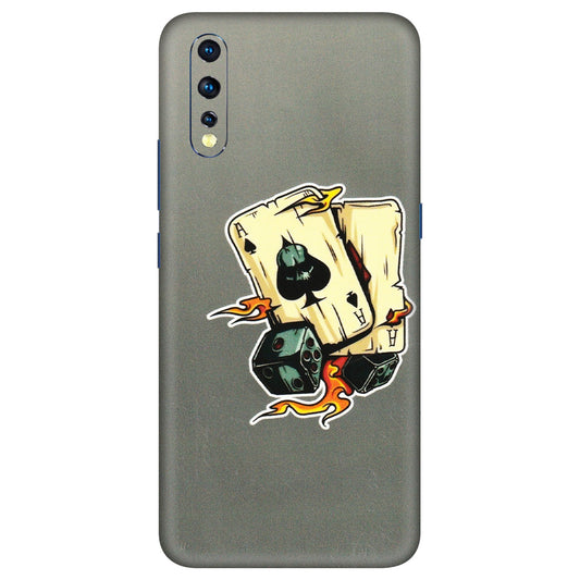 VIVO Z/V/X/T/U/S Series Phone Skins (All Models) - Grey Cards Of Ace - 3D Embossed Finish (L-77) Vivo Z1 X
