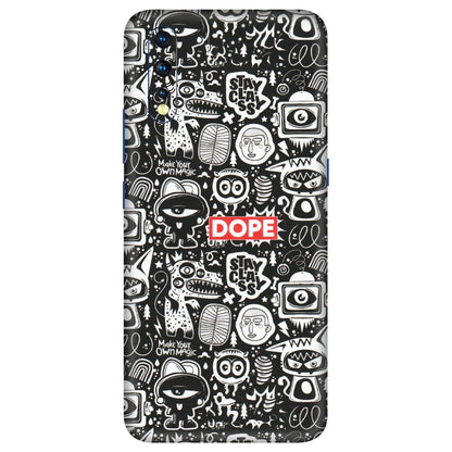 VIVO Z/V/X/T/U/S Series Phone Skins (All Models) - Dope Stay Classy Black Doodles - Matte Finish (M-126) Vivo Z1 X