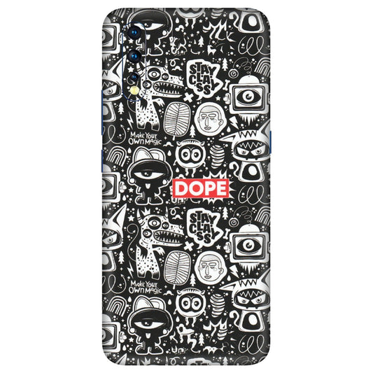 VIVO Z/V/X/T/U/S Series Phone Skins (All Models) - Dope Stay Classy Black Doodles - Matte Finish (M-126) Vivo Z1 X