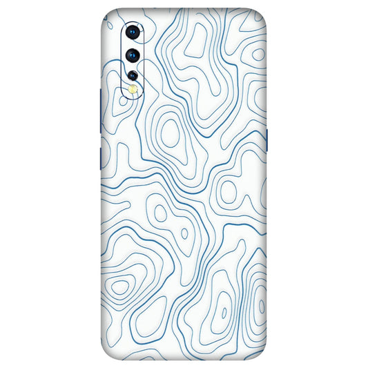 VIVO Z/V/X/T/U/S Series Phone Skins (All Models) - Blue And White Swirls - Matte Finish (M-139) Vivo Z1 X