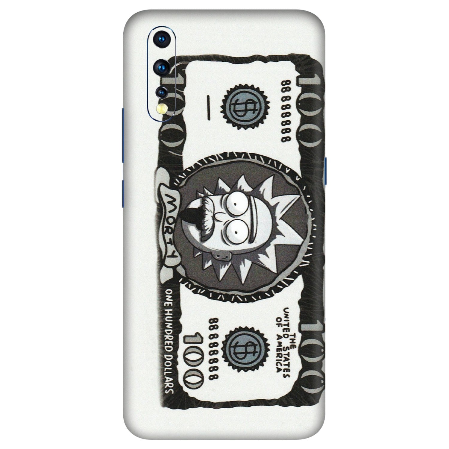 VIVO Z/V/X/T/U/S Series Phone Skins (All Models) - Rick And Morty Hundred Dollar Anime - Matte Finish (M-161) Vivo Z1 X