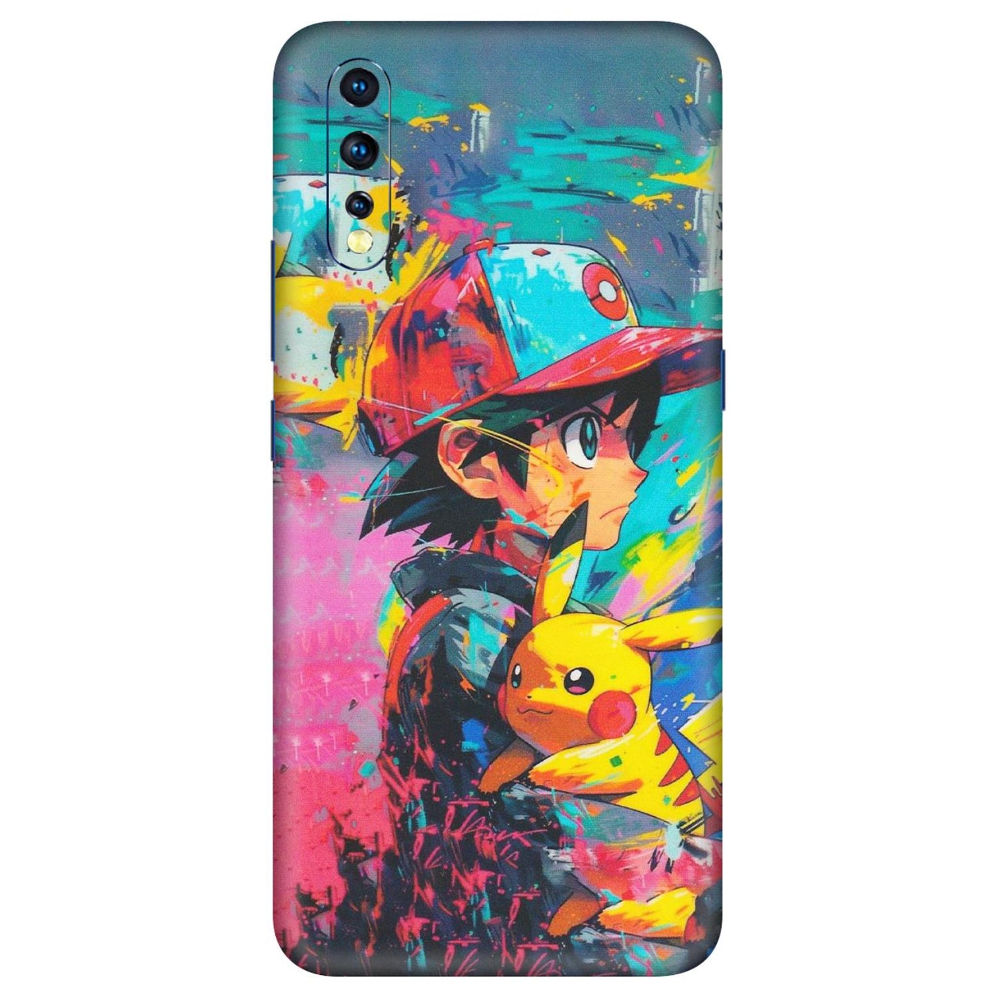VIVO Z/V/X/T/U/S Series Phone Skins (All Models) - Ash & Pikachu - Matte Finish (M-26) Vivo Z1 X