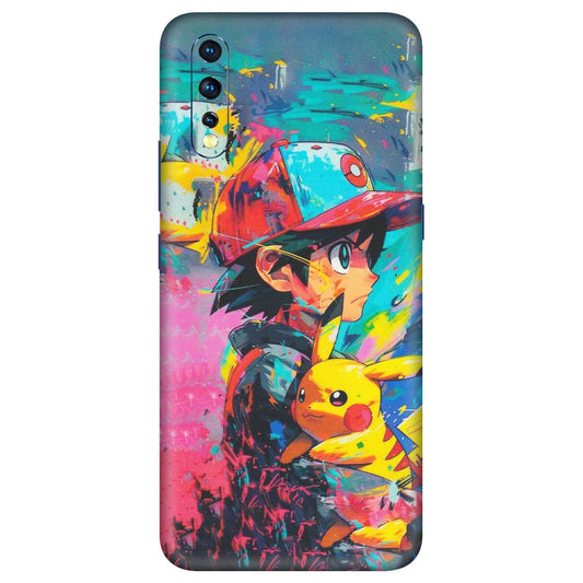 VIVO Z/V/X/T/U/S Series Phone Skins (All Models) - Ash & Pikachu - Matte Finish (M-26) Vivo Z1 X