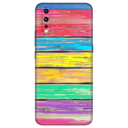 VIVO Z/V/X/T/U/S Series Phone Skins (All Models) - Multi Colour Wooden Wall - Matte Finish (M-96) Vivo Z1 X