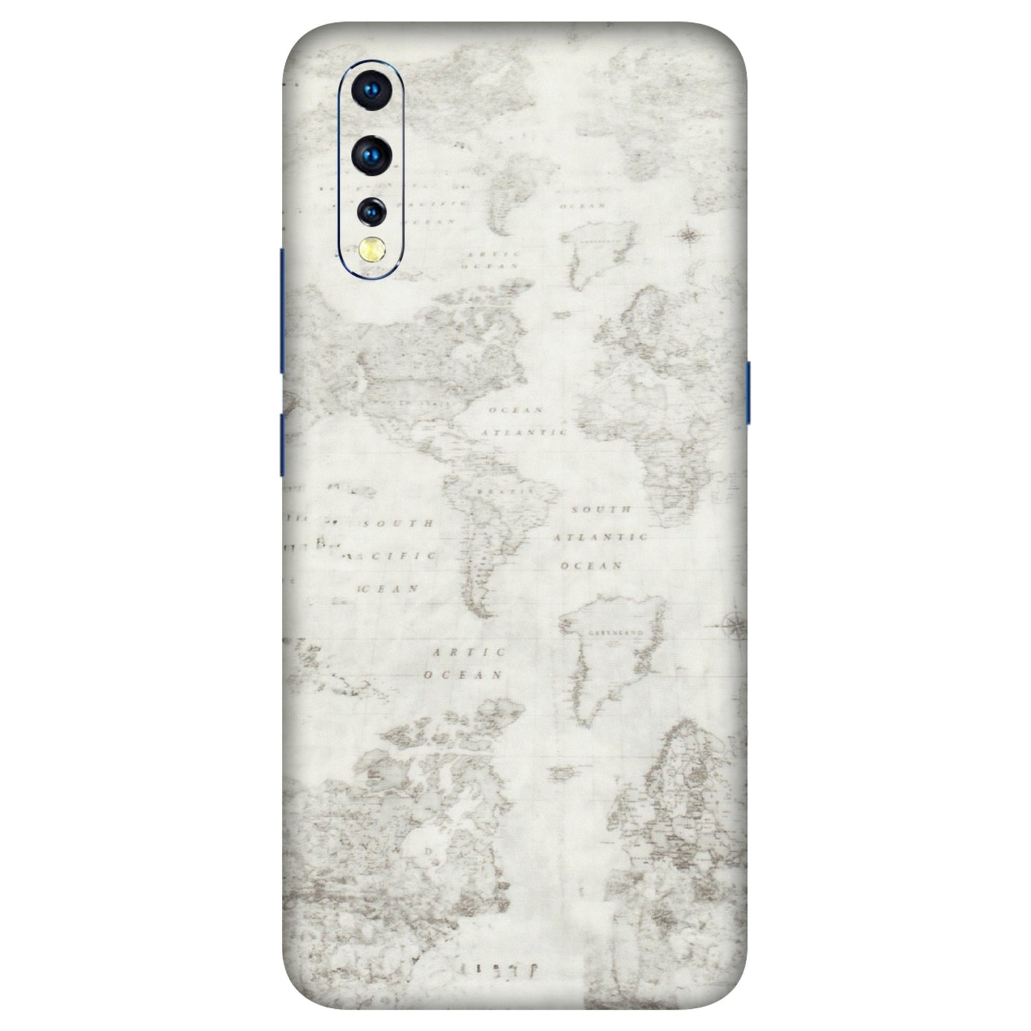 VIVO Z/V/X/T/U/S Series Phone Skins (All Models) - World Travel Map - Transparent Finish (T-04) Vivo Z1 X