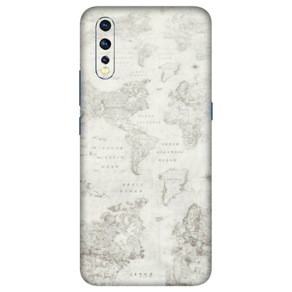 VIVO Z/V/X/T/U/S Series Phone Skins (All Models) - World Travel Map - Transparent Finish (T-04) Vivo Z1 X
