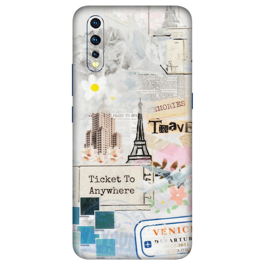 VIVO Z/V/X/T/U/S Series Phone Skins (All Models) - Travel Memories - Transparent Finish (T-09) Vivo Z1 X