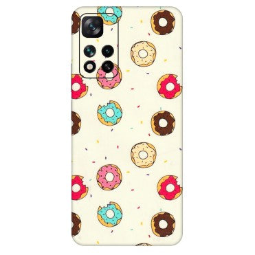 Xiaomi Redmi Phone Skins (All Models) - Mini Donuts Doodle Art - 3D Embossed Finish (L-122) Mi 11i 5G