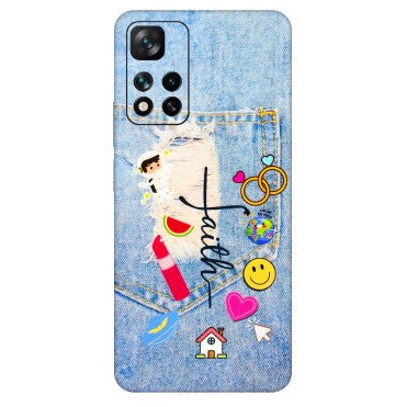 Xiaomi Redmi Phone Skins (All Models) - Denim Jeans Pocket - 3D Embossed Finish (L-134) Mi 11i 5G