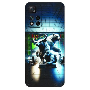 Xiaomi Redmi Phone Skins (All Models) - Stock Market Sensex Bear vs Bulls - 3D Embossed Finish (L-15) Mi 11i 5G
