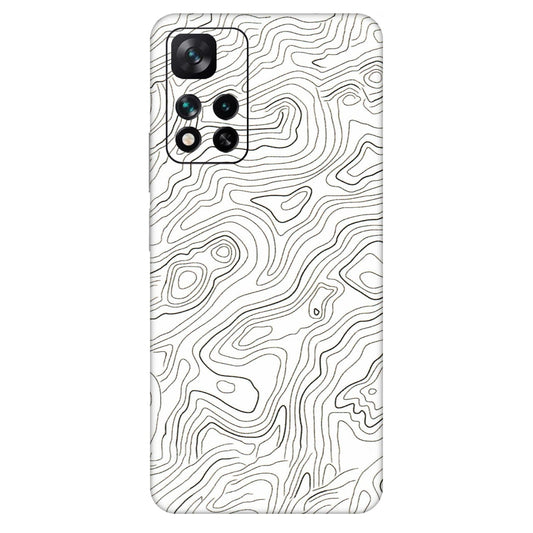 Xiaomi Redmi Phone Skins (All Models) - White Black Swirls - 3D Embossed Finish (L-219) Mi 11i 5G
