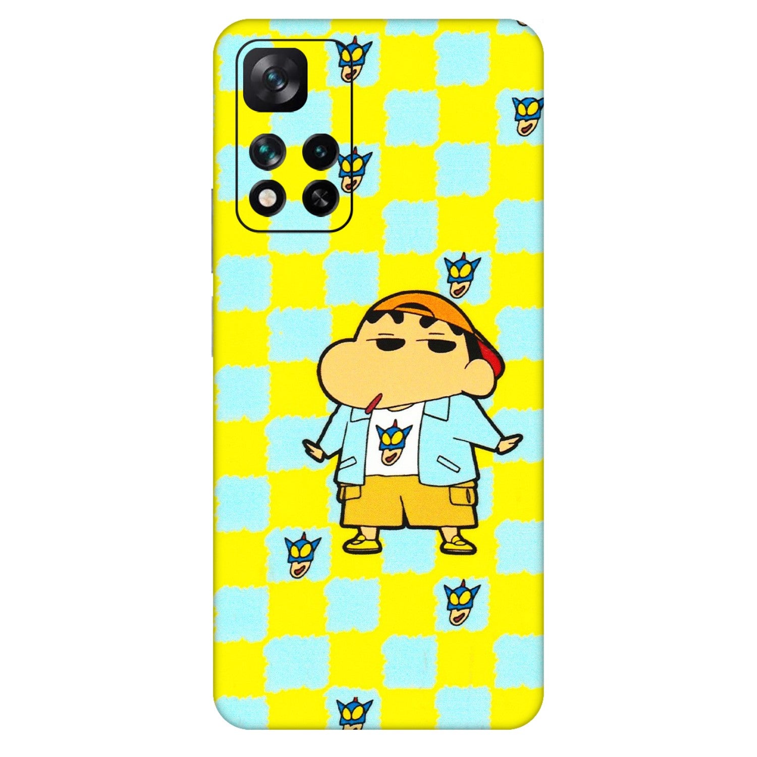 Xiaomi Redmi Phone Skins (All Models) - Yellow Blue Shinchan Cute - 3D Embossed Finish (L-221) Mi 11i 5G
