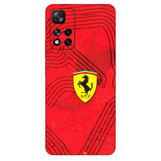 Xiaomi Redmi Phone Skins (All Models) - Red Ferrari Logo Stylish - 3D Embossed Finish (L-238) Mi 11i 5G