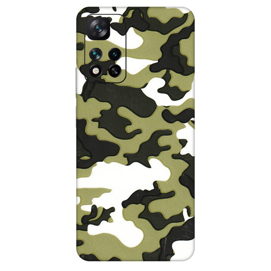 Xiaomi Redmi Phone Skins (All Models) - Camouflages White And Green - 3D Embossed Finish (L-243) Mi 11i 5G