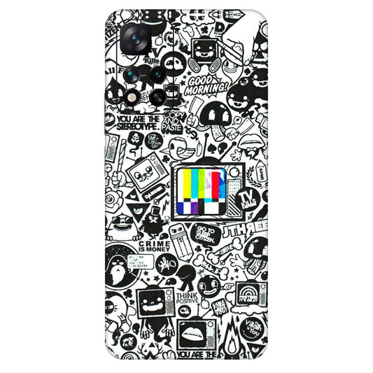Xiaomi Redmi Phone Skins (All Models) - Doodles Positive Art - 3D Embossed Finish (L-263) Mi 11i 5G
