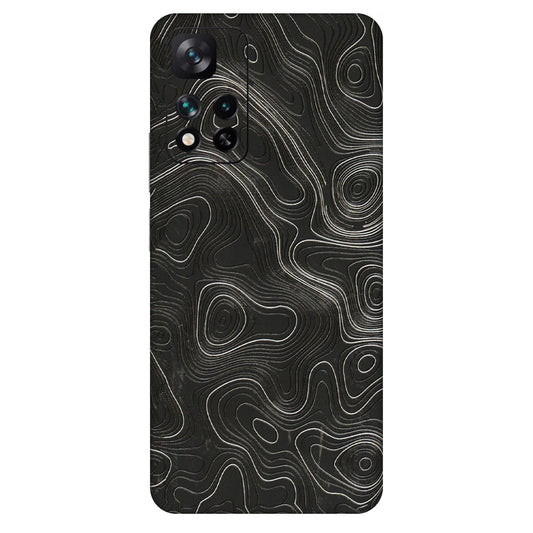 Xiaomi Redmi Phone Skins (All Models) - Abstract White Line Map - 3D Embossed Finish (L-269) Mi 11i 5G