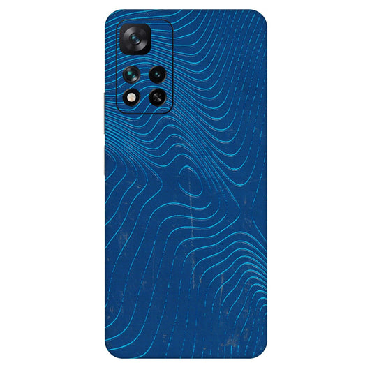 Xiaomi Redmi Phone Skins (All Models) - Abstract Blue Line Map - 3D Embossed Finish (L-272) Mi 11i 5G