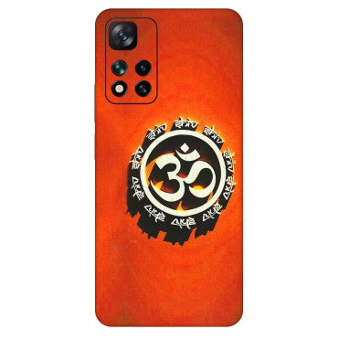 Xiaomi Redmi Phone Skins (All Models) - Aum Shiv Orange - 3D Embossed Finish (L-32) Mi 11i 5G