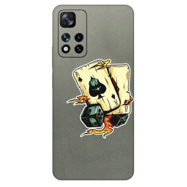Xiaomi Redmi Phone Skins (All Models) - Grey Cards Of Ace - 3D Embossed Finish (L-77) Mi 11i 5G